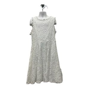 EUC Rare Editions White Lace Dress Fit And Flare Dress Sz 12